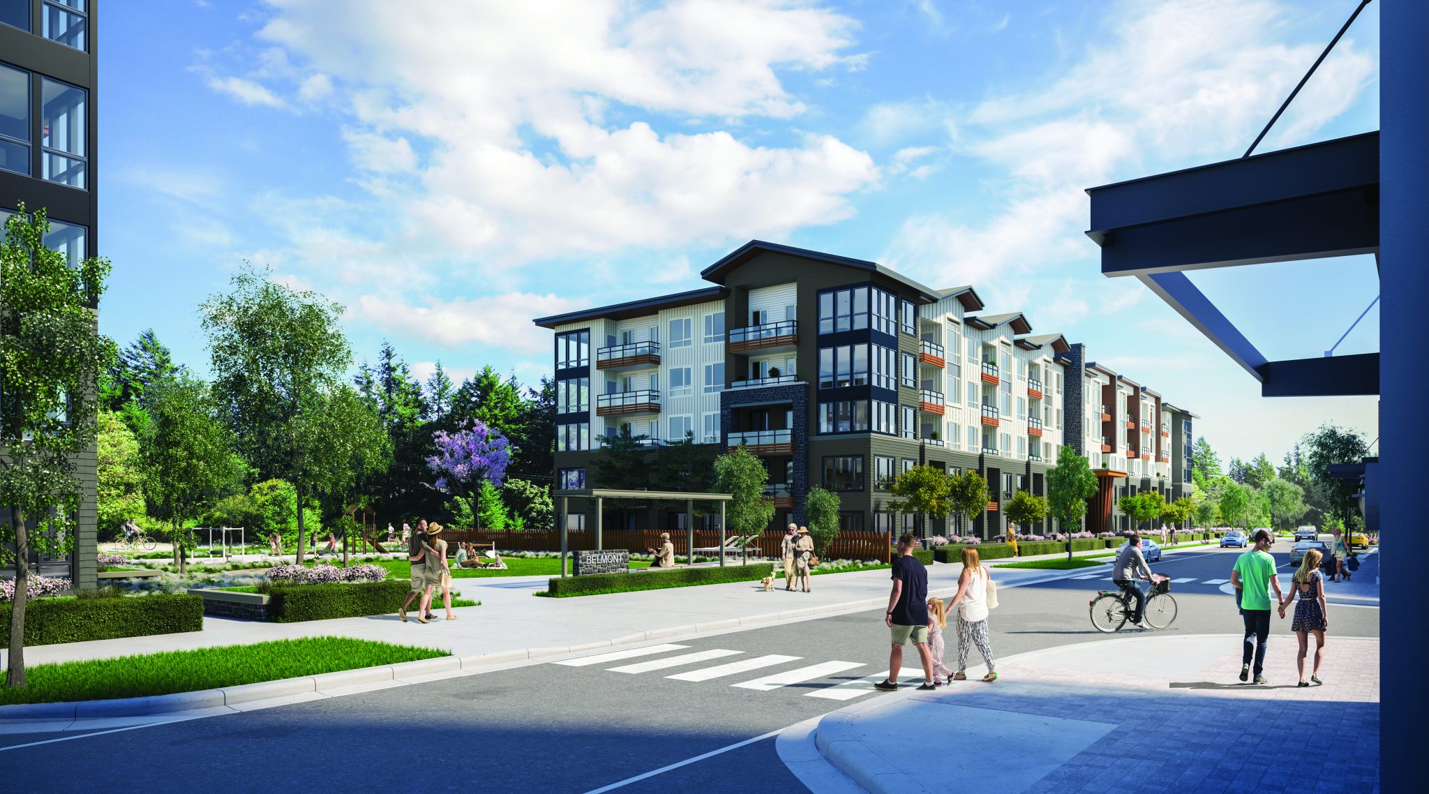 #MyBelmont is a unique place where trail meets home meets market. Residents have unparalleled access to both natural and urban amenities. Lush outdoor spaces seamlessly connect homes to flourishing West Coast forest and trails. While 160,000 square feet of local favourites and convenient necessities are only steps away including the landmark Thrifty Foods. This blend of urban lifestyle alongside the Galloping Goose Trail in Langford sets a new standard for urban living in the Westshore.