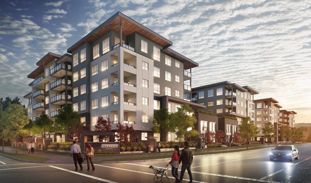 Alexander Square will become home to over 300 new homeowners throughoutt 2021 and 2022 who will love to live across from Willoughby’s Town Centre, featuring shops, restaurants, yoga, parks, schools, plus easy access to Highway 1, Golden Ears Way, and Fraser Highway. And you’re only a short drive to Willowbrook Mall, Walnut Grove, and the historic Fort Langley.