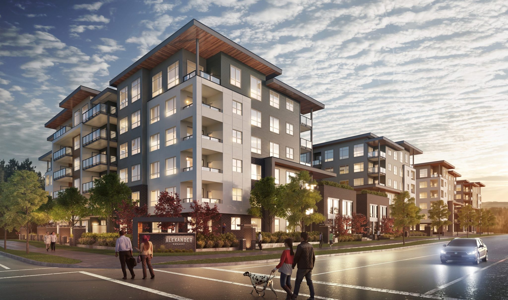 Alexander Square will become home to over 300 new homeowners throughoutt 2021 and 2022 who will love to live across from Willoughby’s Town Centre, featuring shops, restaurants, yoga, parks, schools, plus easy access to Highway 1, Golden Ears Way, and Fraser Highway. And you’re only a short drive to Willowbrook Mall, Walnut Grove, and the historic Fort Langley.